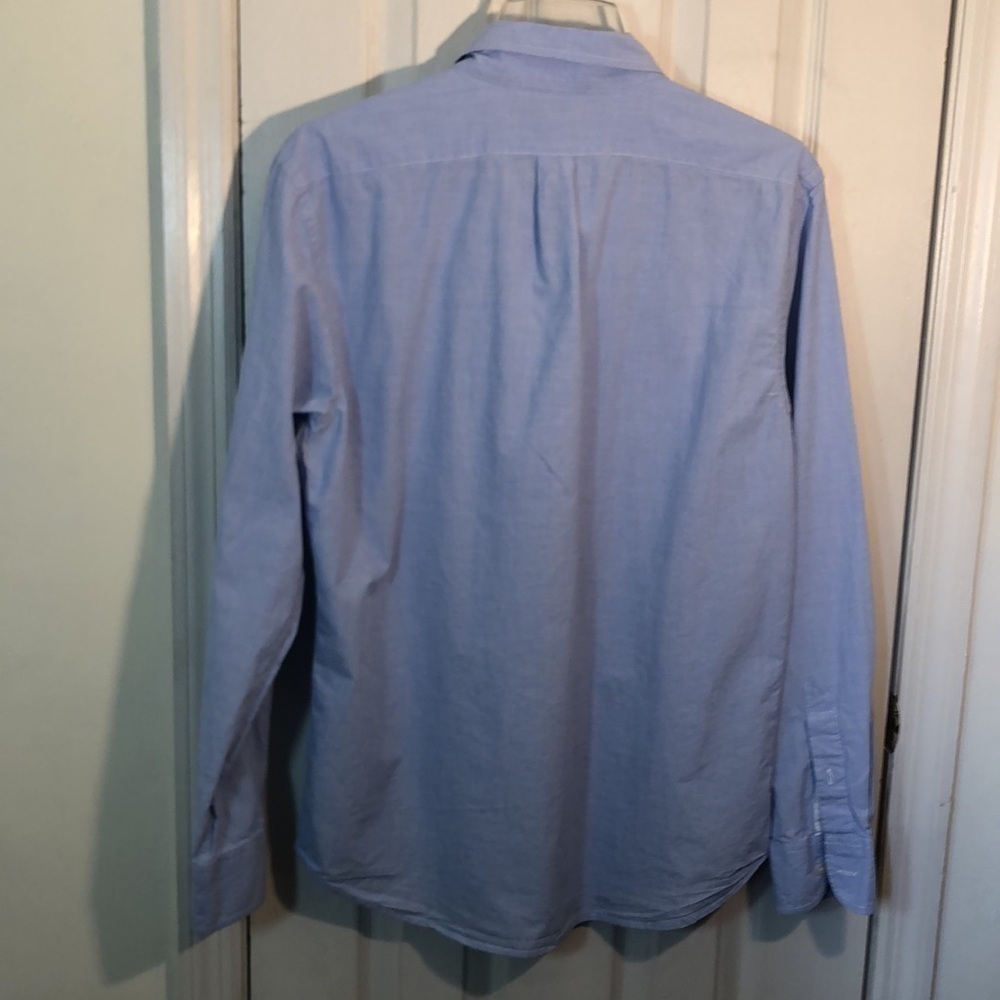 OLD NAVY The CLASSIC SHIRT Slim Fit Lg  Blue Men’s Button Down 100% Cotton Used - Picture 5 of 13